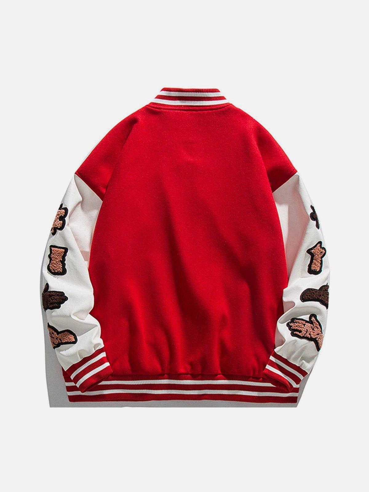Tntwear® - Puzzle Embroidery Varsity Jacket - tntwear1