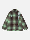 Tntwear® - Retro Patchwork Plaid Stand Collar Sherpa Coat - tntwear1