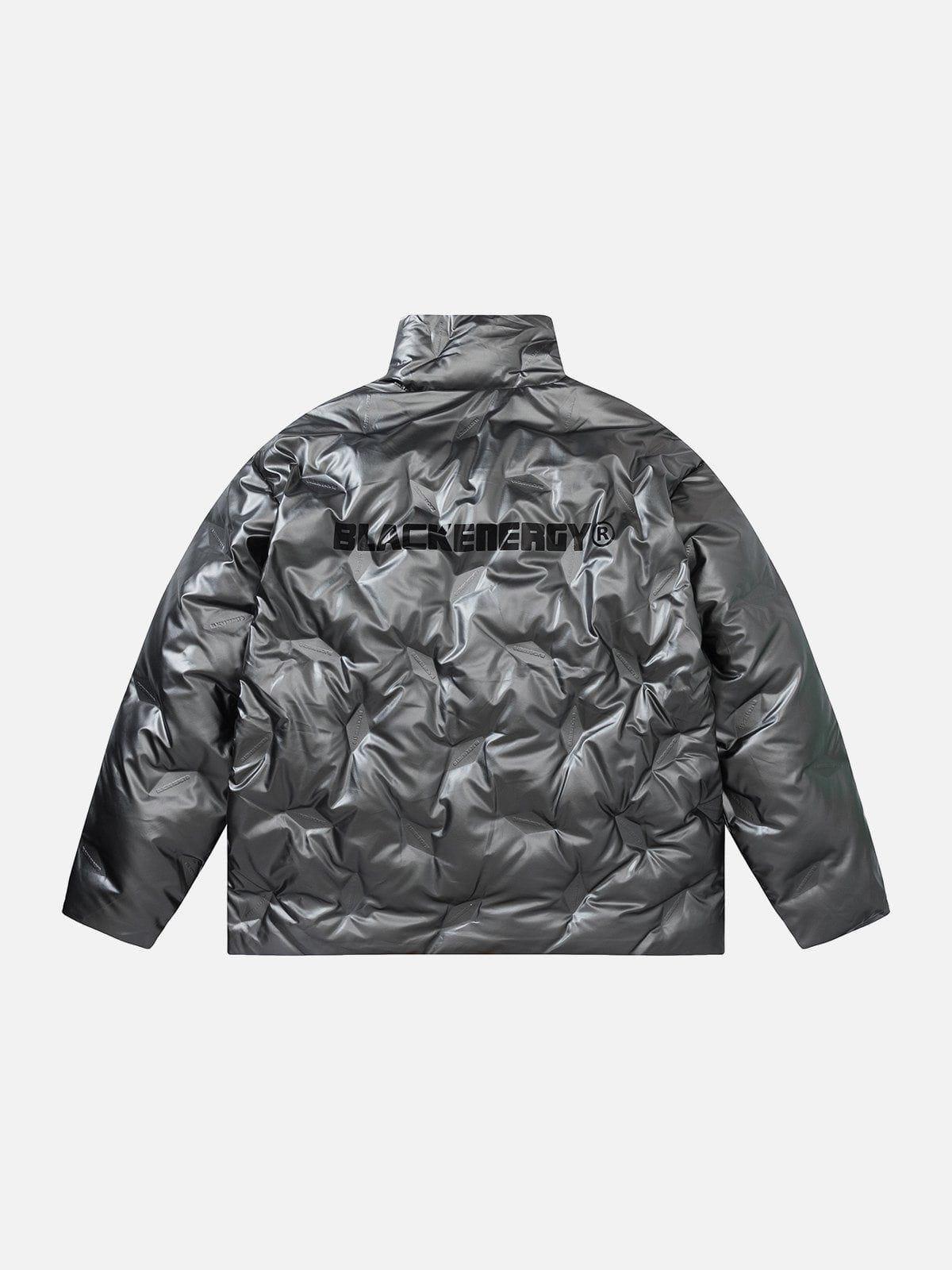 Tntwear® - Shiny Pleated Down Coat - tntwear1