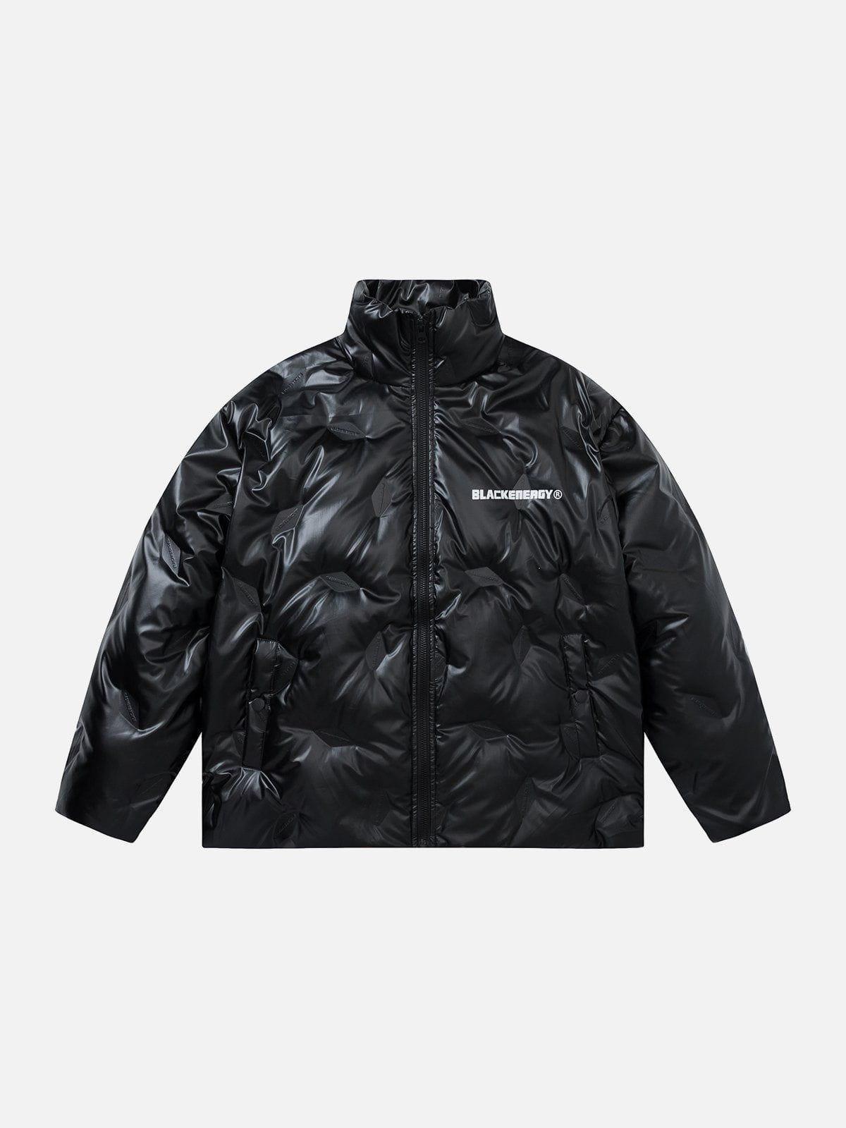Tntwear® - Shiny Pleated Down Coat - tntwear1