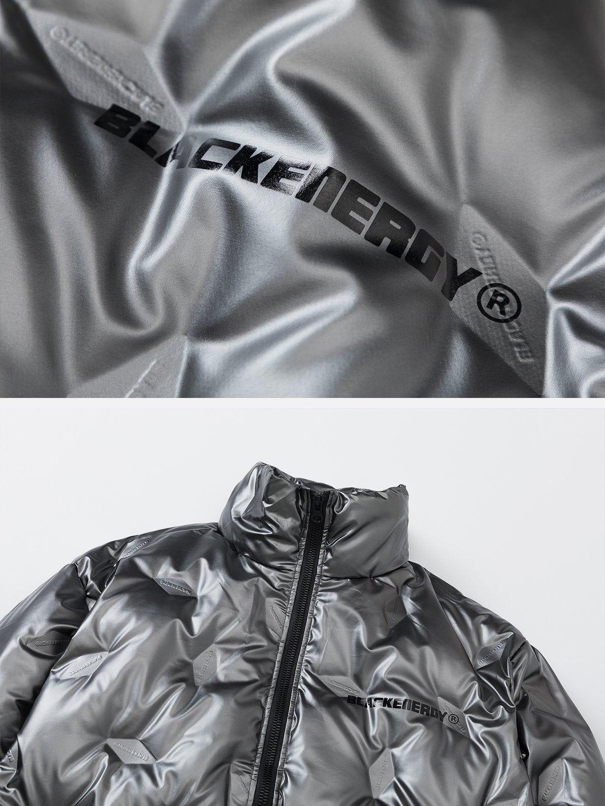 Tntwear® - Shiny Pleated Down Coat - tntwear1