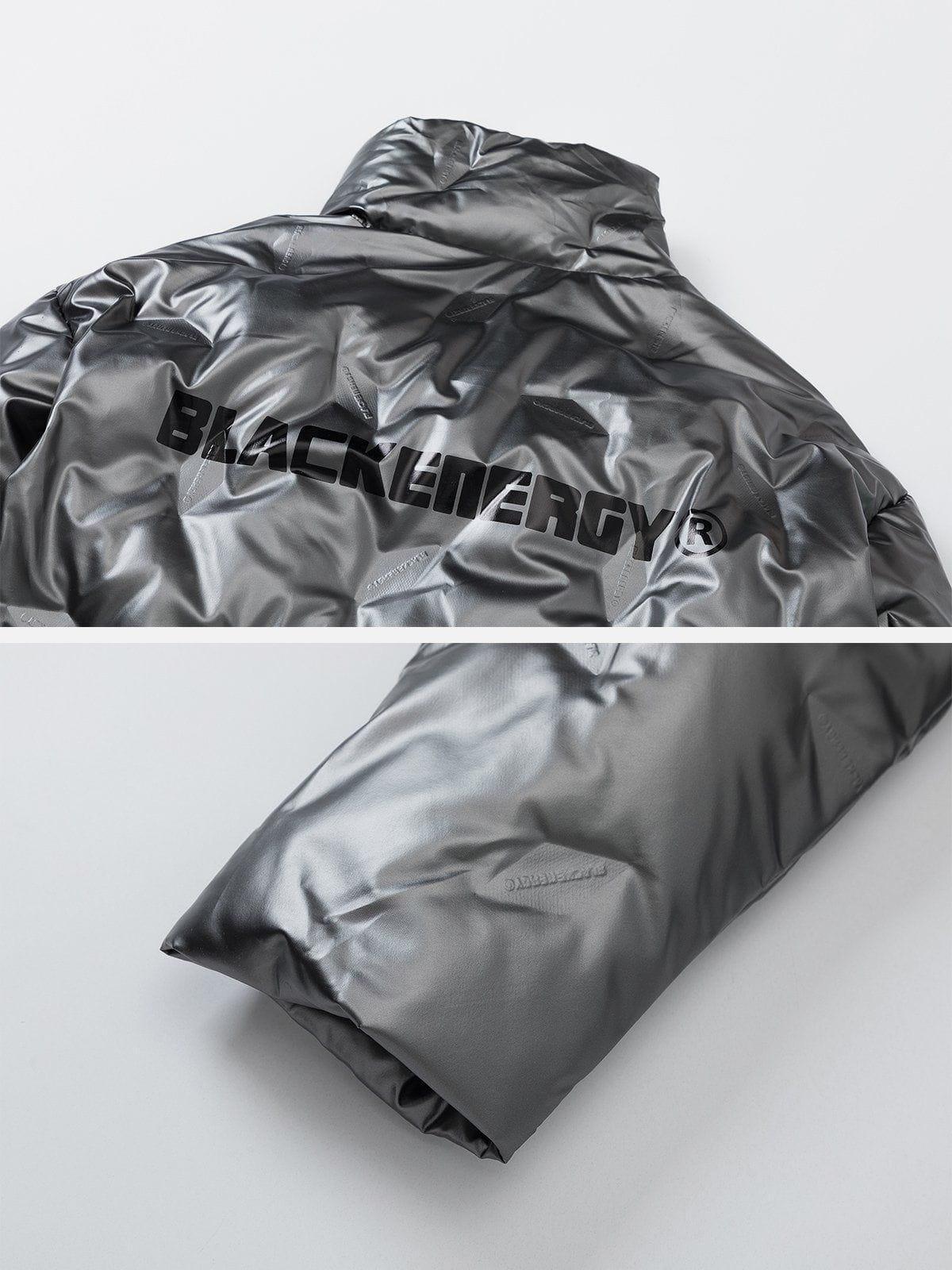 Tntwear® - Shiny Pleated Down Coat - tntwear1