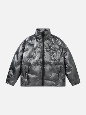 Tntwear® - Shiny Pleated Down Coat - tntwear1
