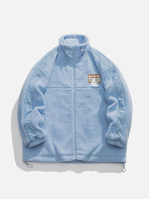 Tntwear® - Side Sleeves Patchwork Sherpa Coat - tntwear1