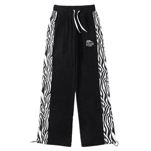 Tntwear® - Side Zebra Pattern Paneled Sweatpants - tntwear1