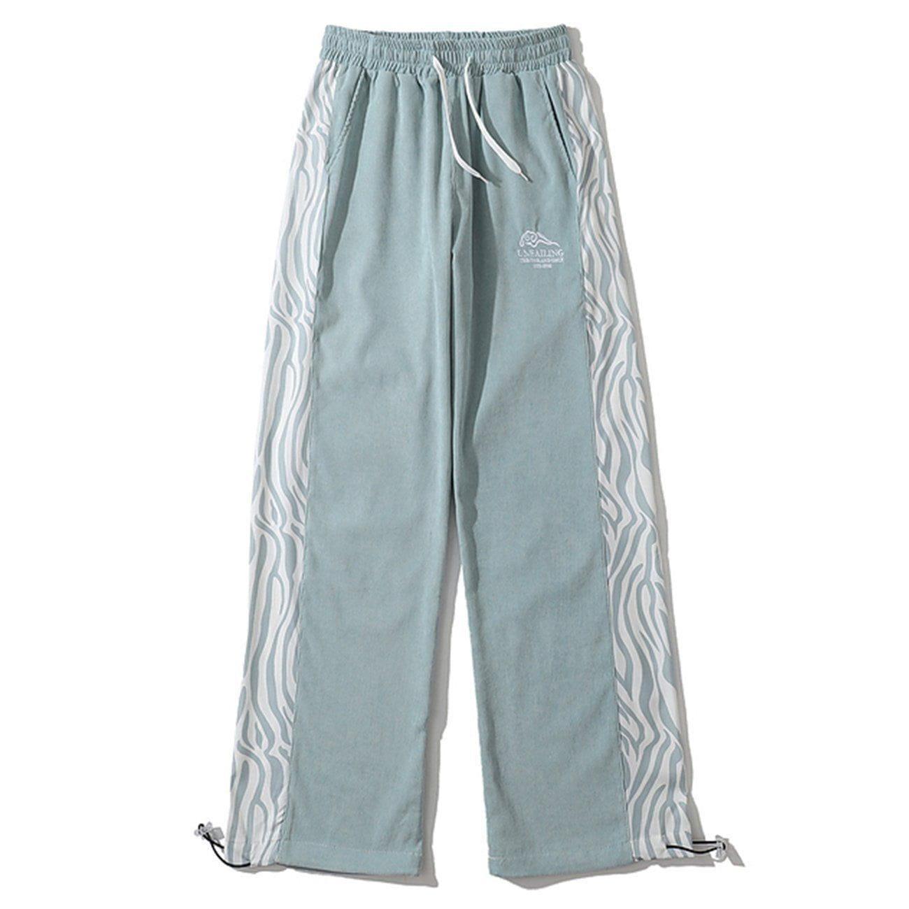 Tntwear® - Side Zebra Pattern Paneled Sweatpants - tntwear1
