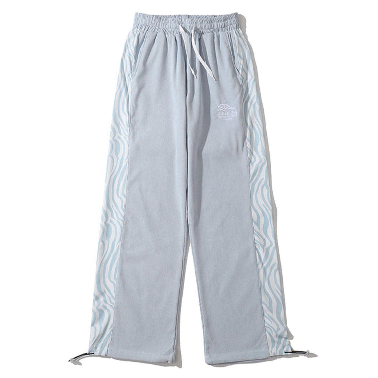 Tntwear® - Side Zebra Pattern Paneled Sweatpants - tntwear1