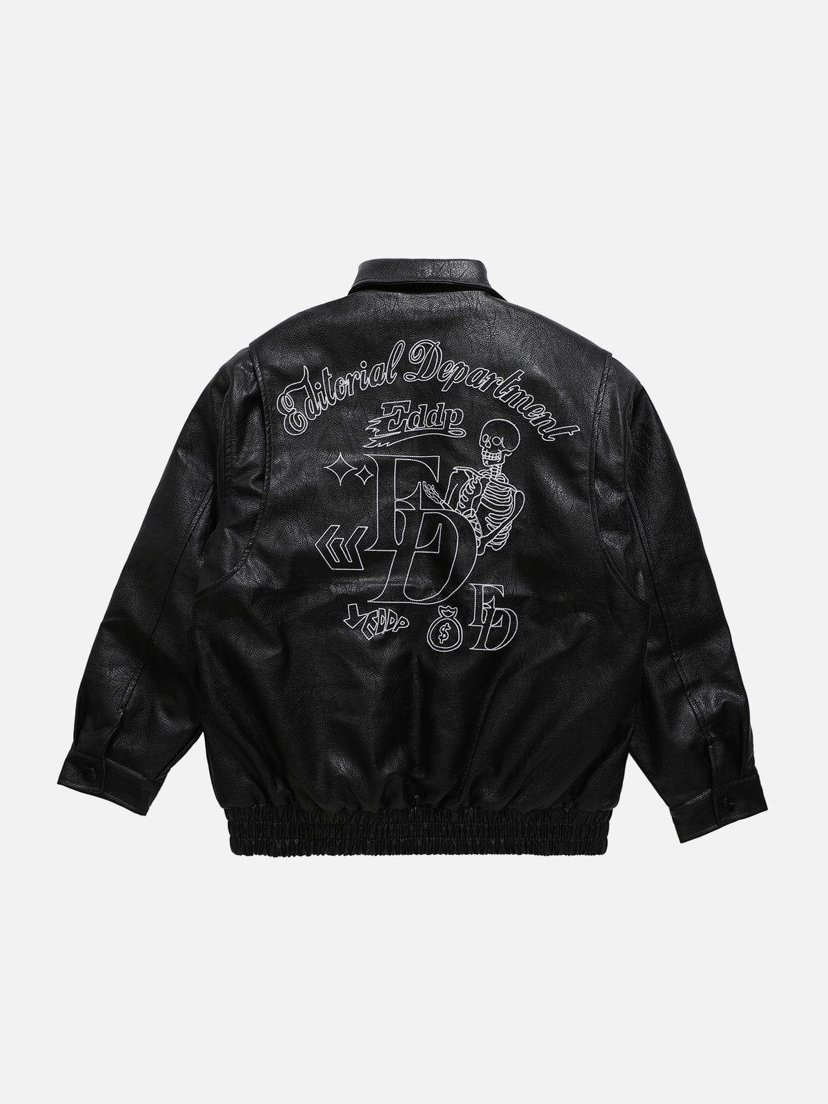 Tntwear® - Skull Embroidery Winter Coat - tntwear1