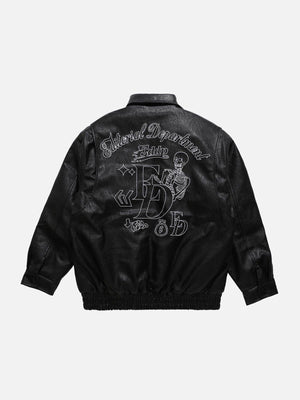 Tntwear® - Skull Embroidery Winter Coat - tntwear1