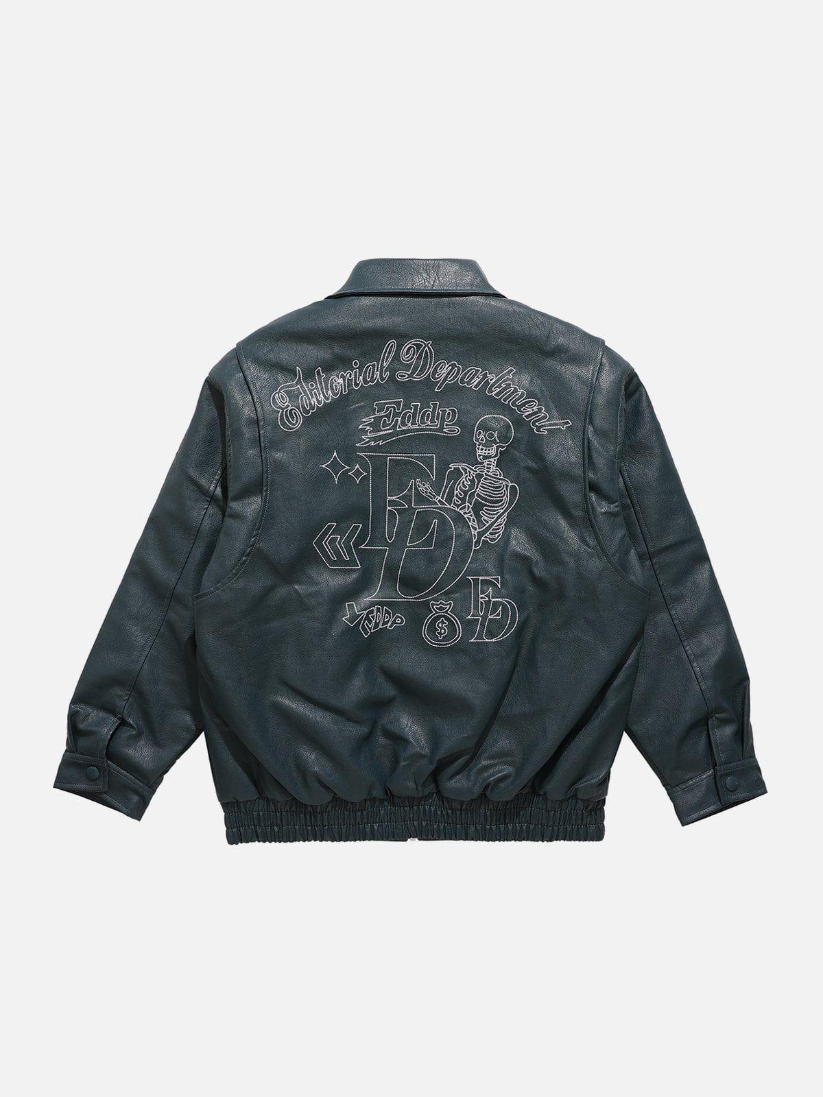 Tntwear® - Skull Embroidery Winter Coat - tntwear1