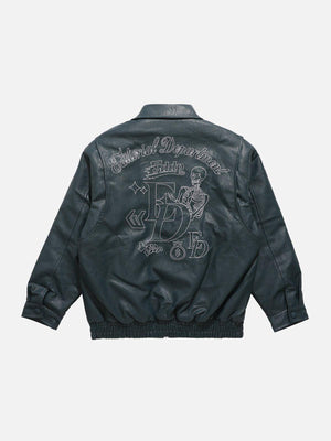 Tntwear® - Skull Embroidery Winter Coat - tntwear1