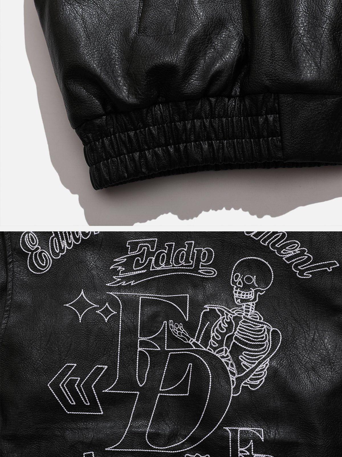 Tntwear® - Skull Embroidery Winter Coat - tntwear1