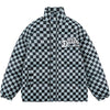 Tntwear® - Solid Color Checkerboard Print Puffer Jacket - tntwear1