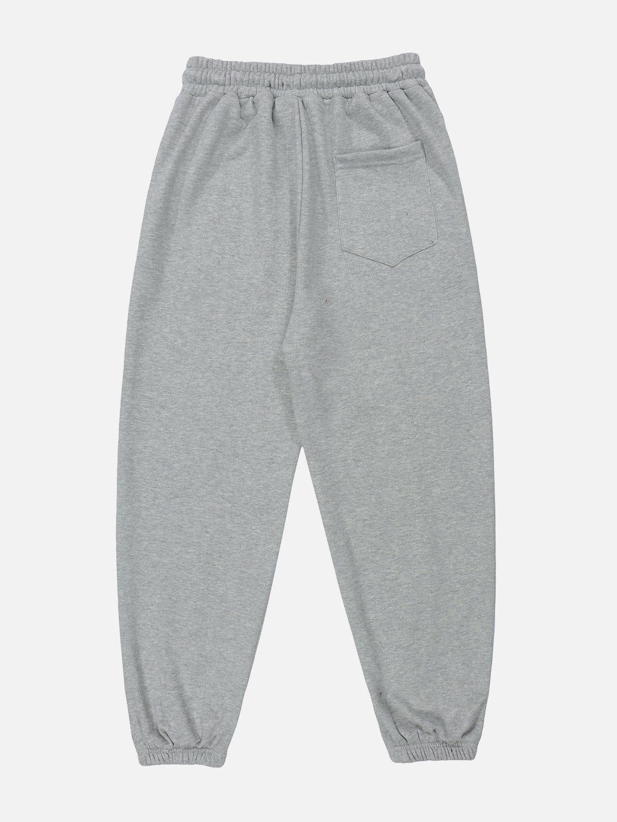 Tntwear® - Solid Color Embroidery Sweatpants - tntwear1