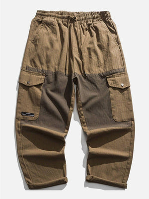 Sneakerland® - Solid Color Multiple Pockets Cargo Pants - tntwear1