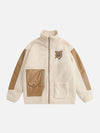 Tntwear® - Stand Collar PU Panel Sherpa Winter Coat - tntwear1