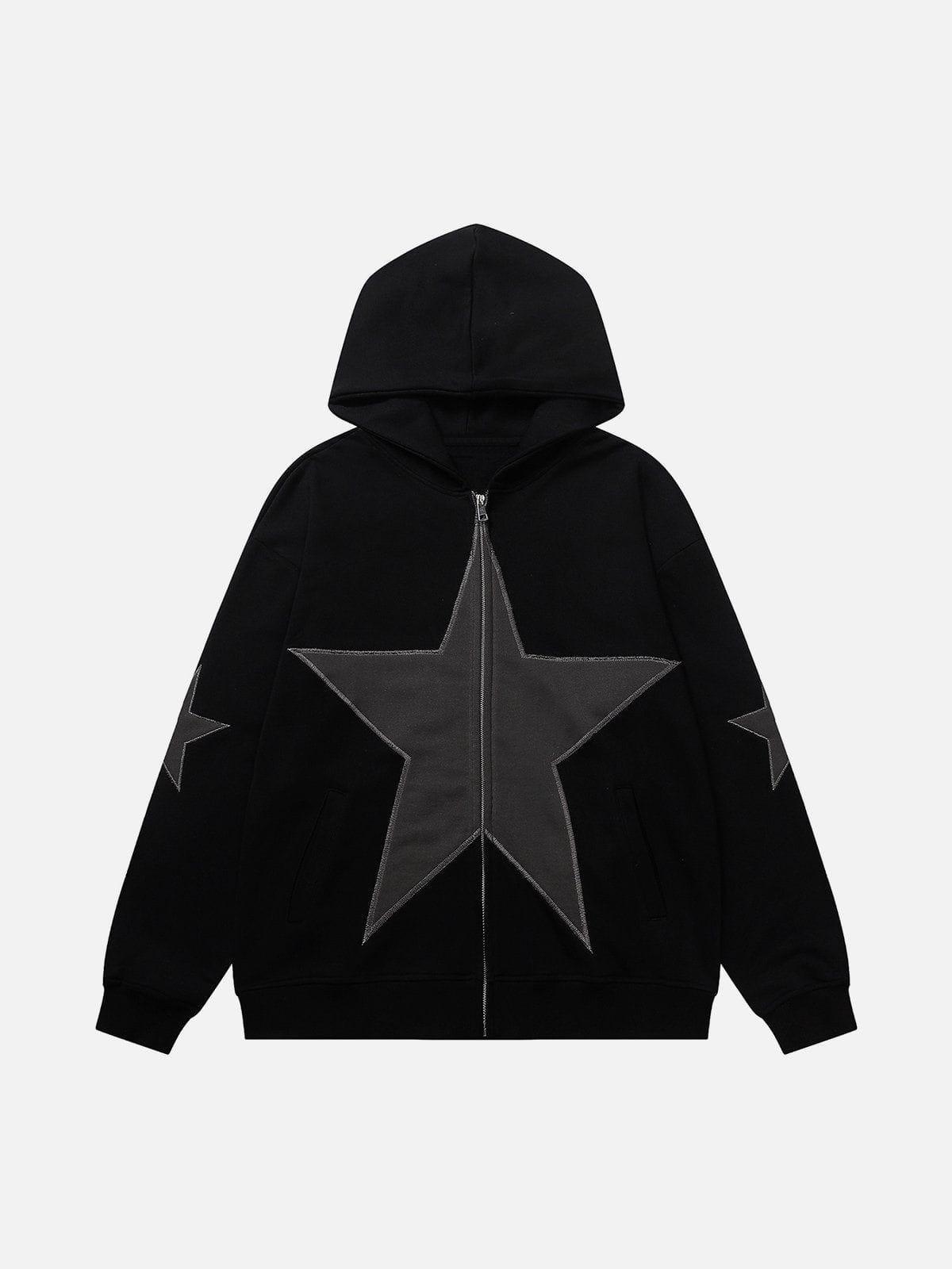 Tntwear® - Star Graphic Print Hoodie - tntwear1