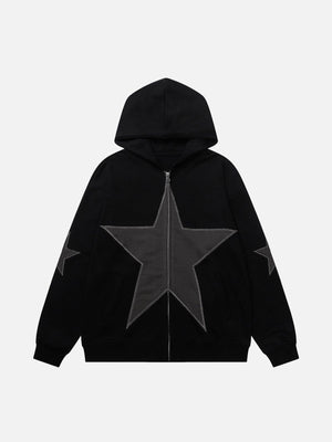 Tntwear® - Star Graphic Print Hoodie - tntwear1