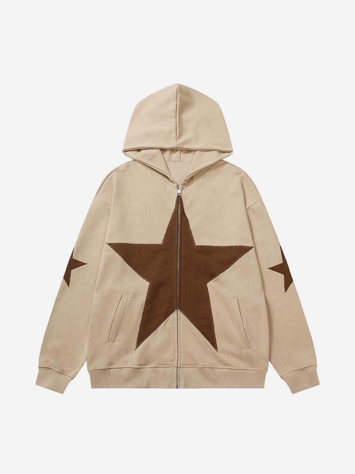Tntwear® - Star Graphic Print Hoodie - tntwear1