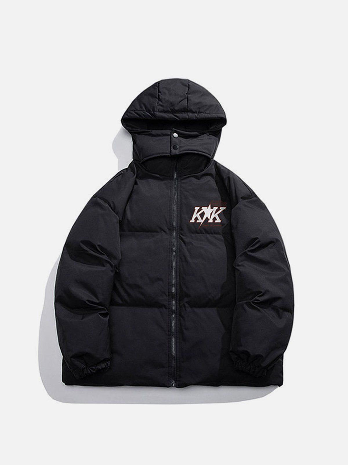 Tntwear® - Star Letter Print Winter Coat - tntwear1