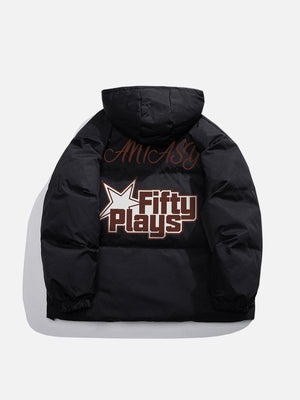 Tntwear® - Star Letter Print Winter Coat - tntwear1
