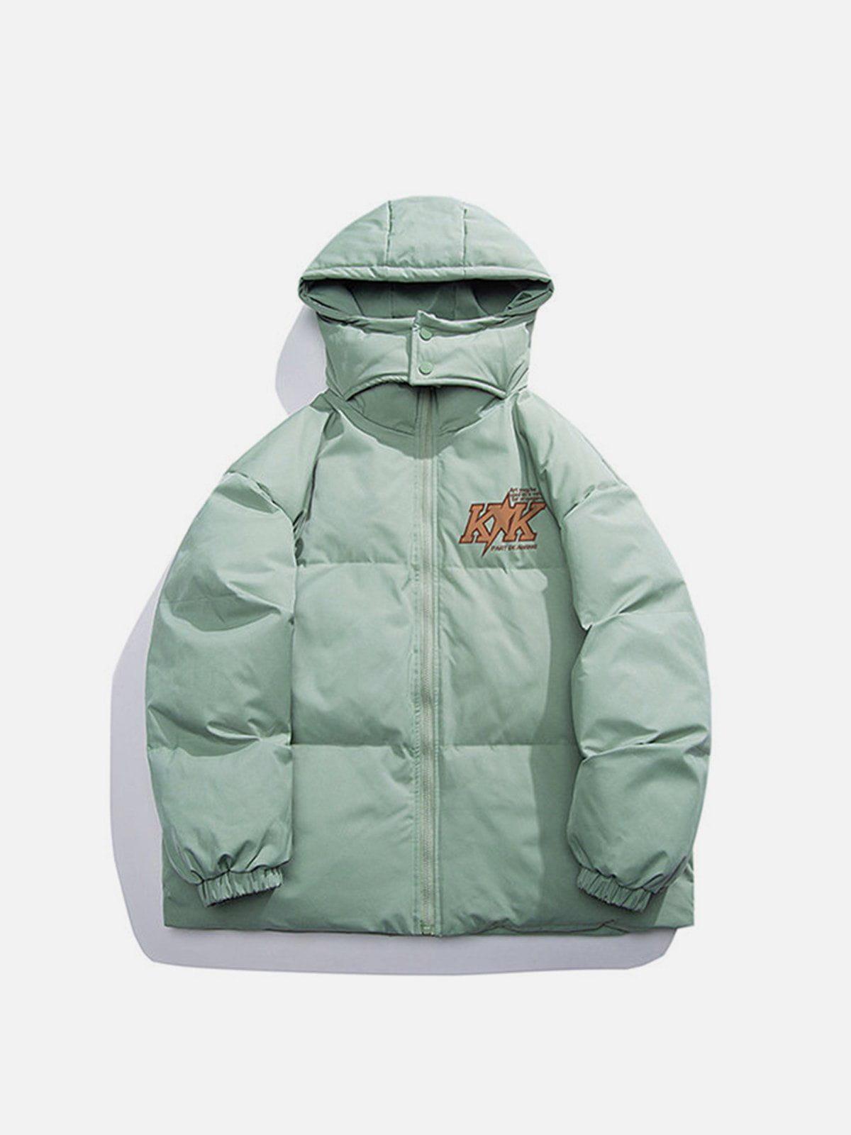 Tntwear® - Star Letter Print Winter Coat - tntwear1