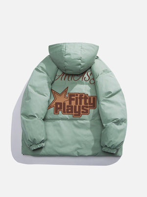 Tntwear® - Star Letter Print Winter Coat - tntwear1