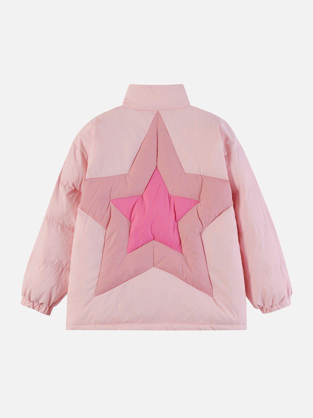 Tntwear® - Star Patchwork Gradient Winter Coat - tntwear1