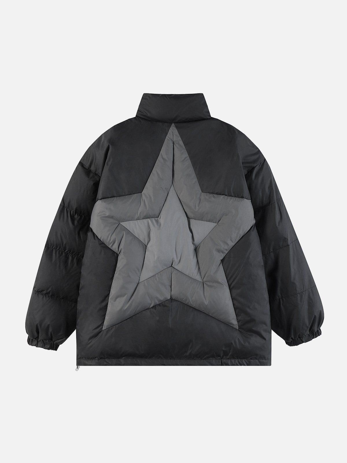 Tntwear® - Star Patchwork Gradient Winter Coat - tntwear1