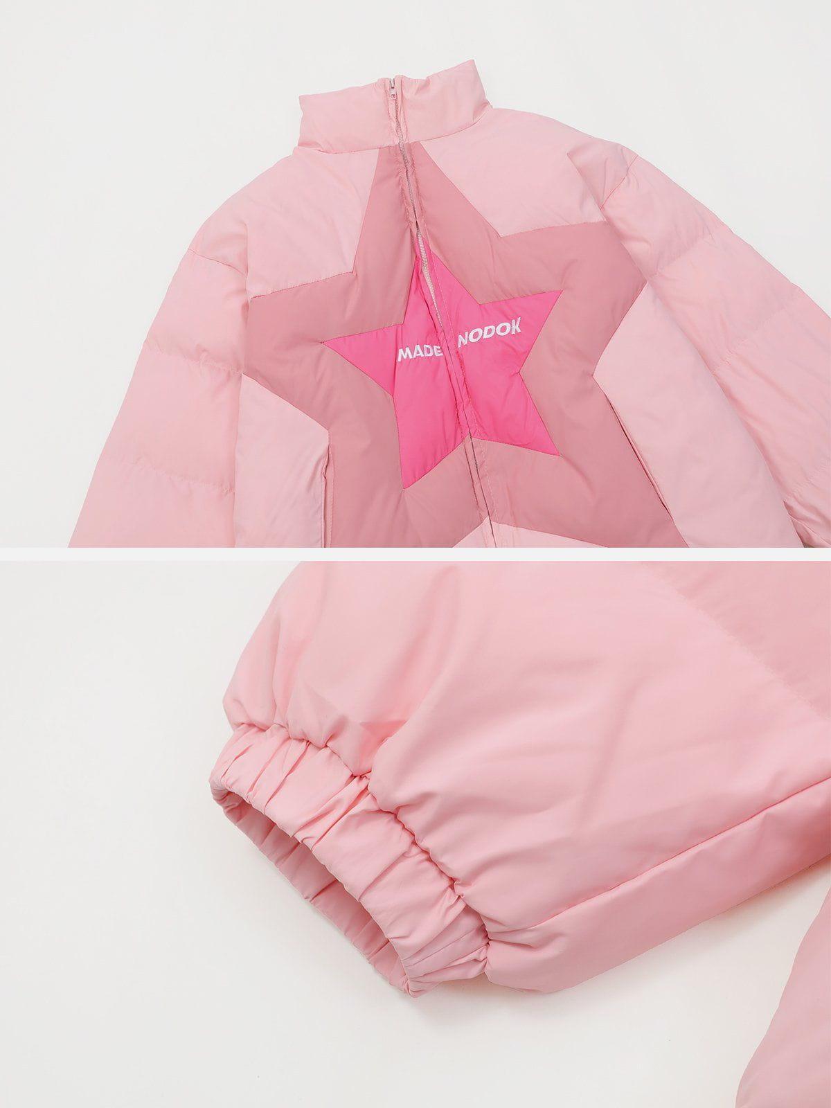 Tntwear® - Star Patchwork Gradient Winter Coat - tntwear1