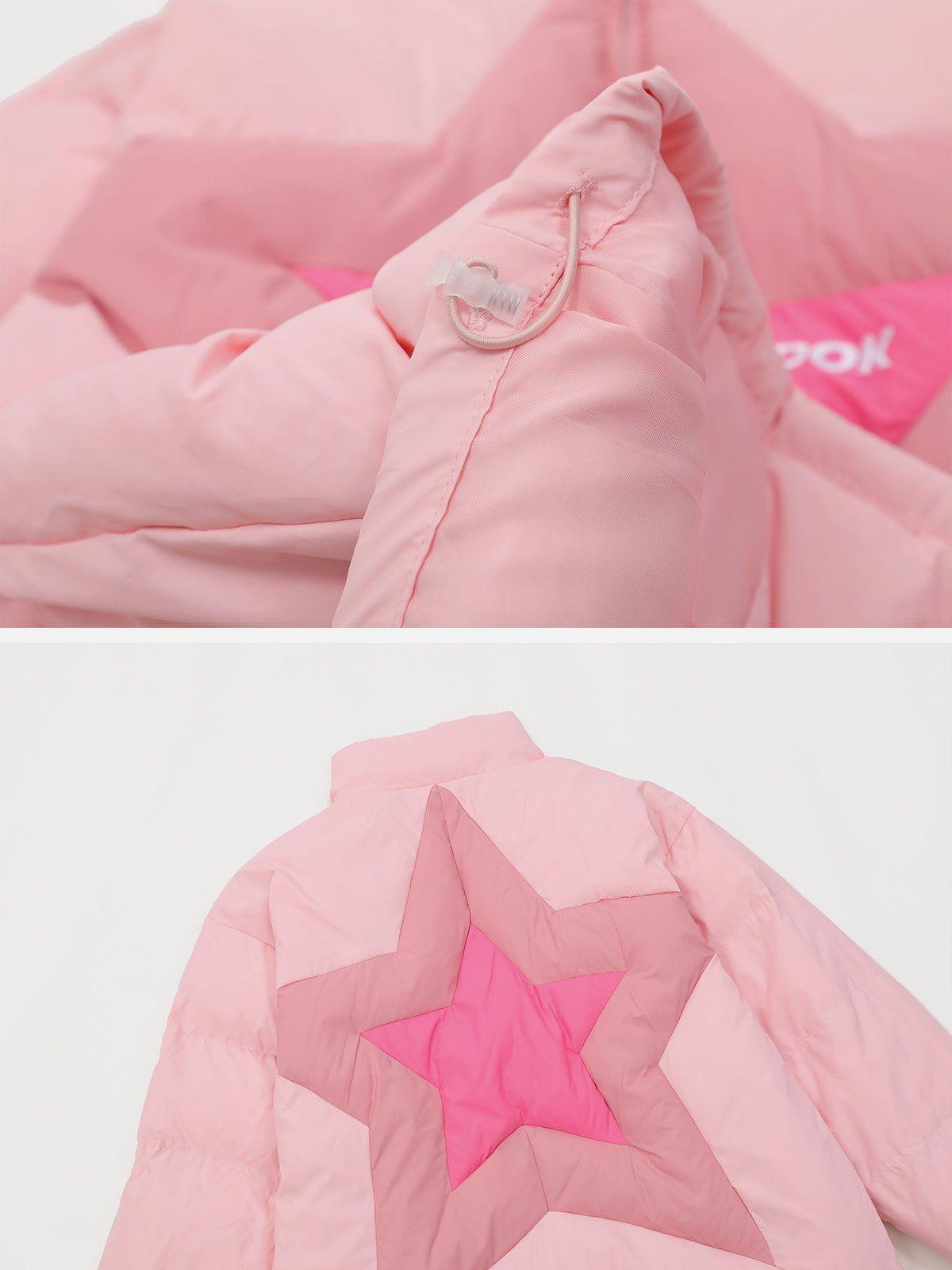 Tntwear® - Star Patchwork Gradient Winter Coat - tntwear1