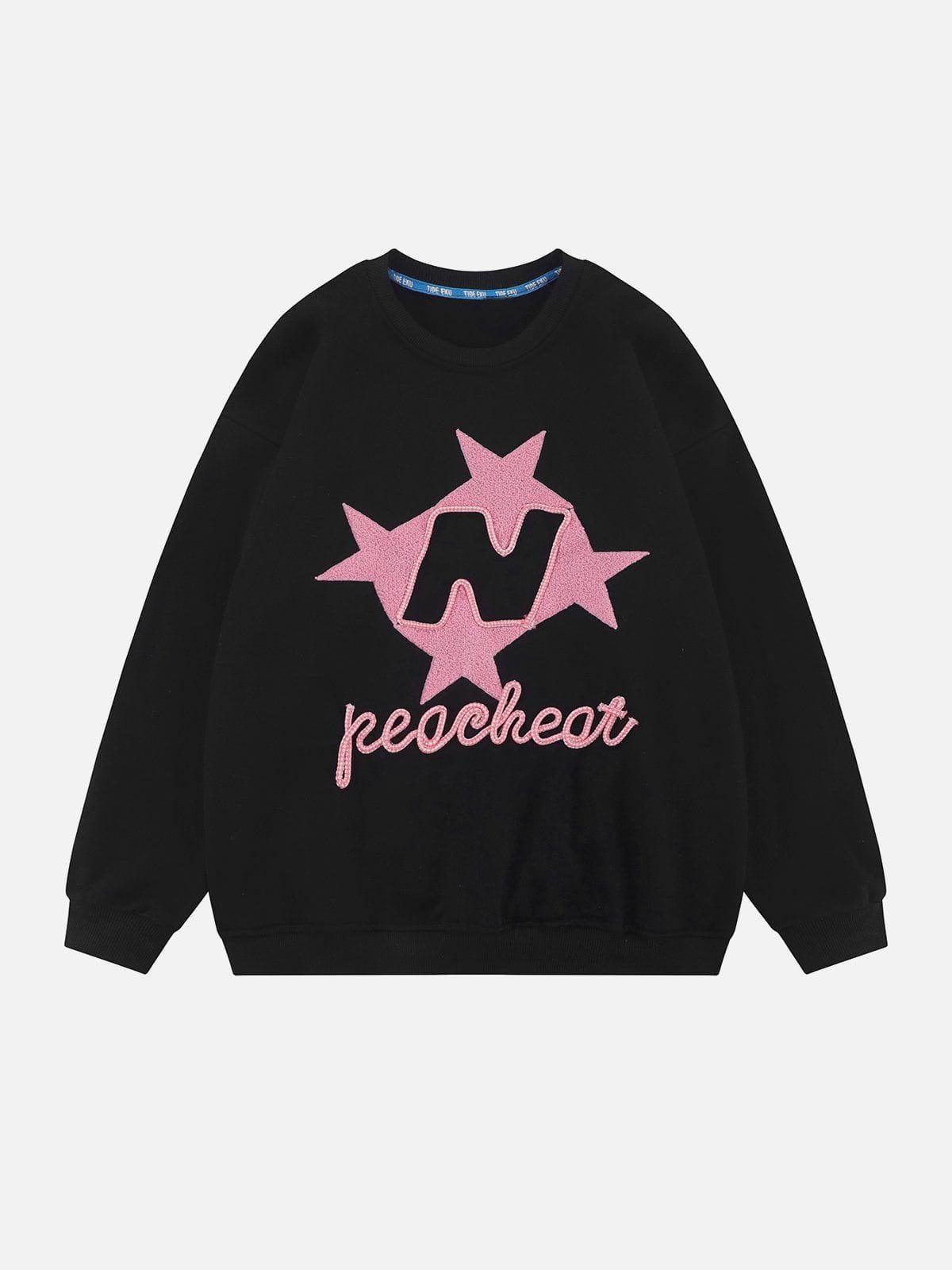 Tntwear® - Star Terry Embroidered Sweatshirt - tntwear1