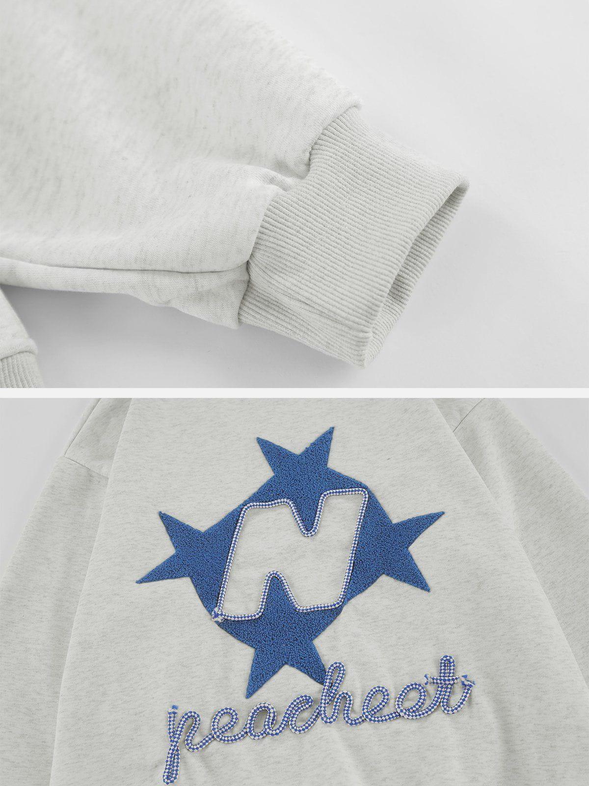 Tntwear® - Star Terry Embroidered Sweatshirt - tntwear1
