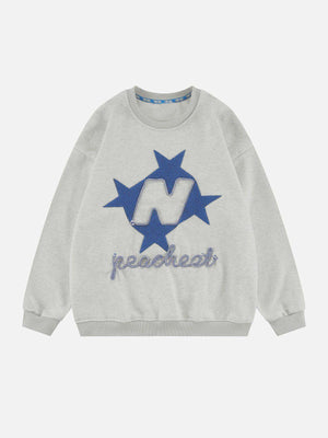 Tntwear® - Star Terry Embroidered Sweatshirt - tntwear1