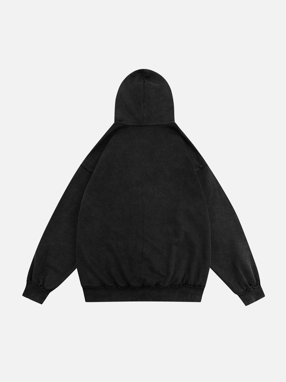 Tntwear® - Star Washed Zip-up Hoodie - tntwear1