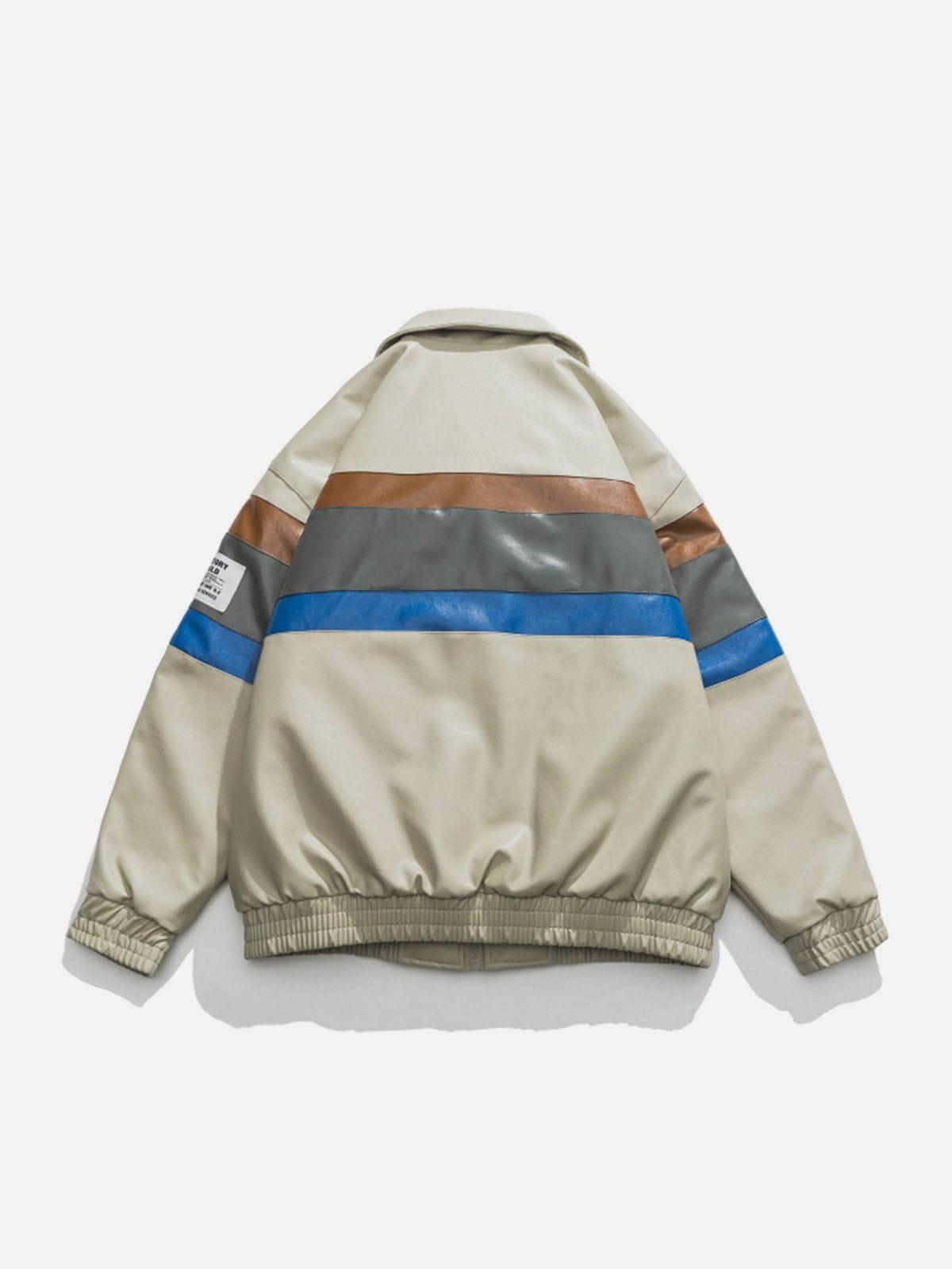 Tntwear® - STASXC Patchwork PU Winter Coat - tntwear1