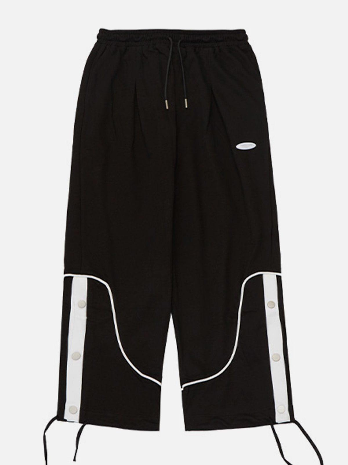 Tntwear® - Stripe Buckle Drawstring Sweatpants - tntwear1