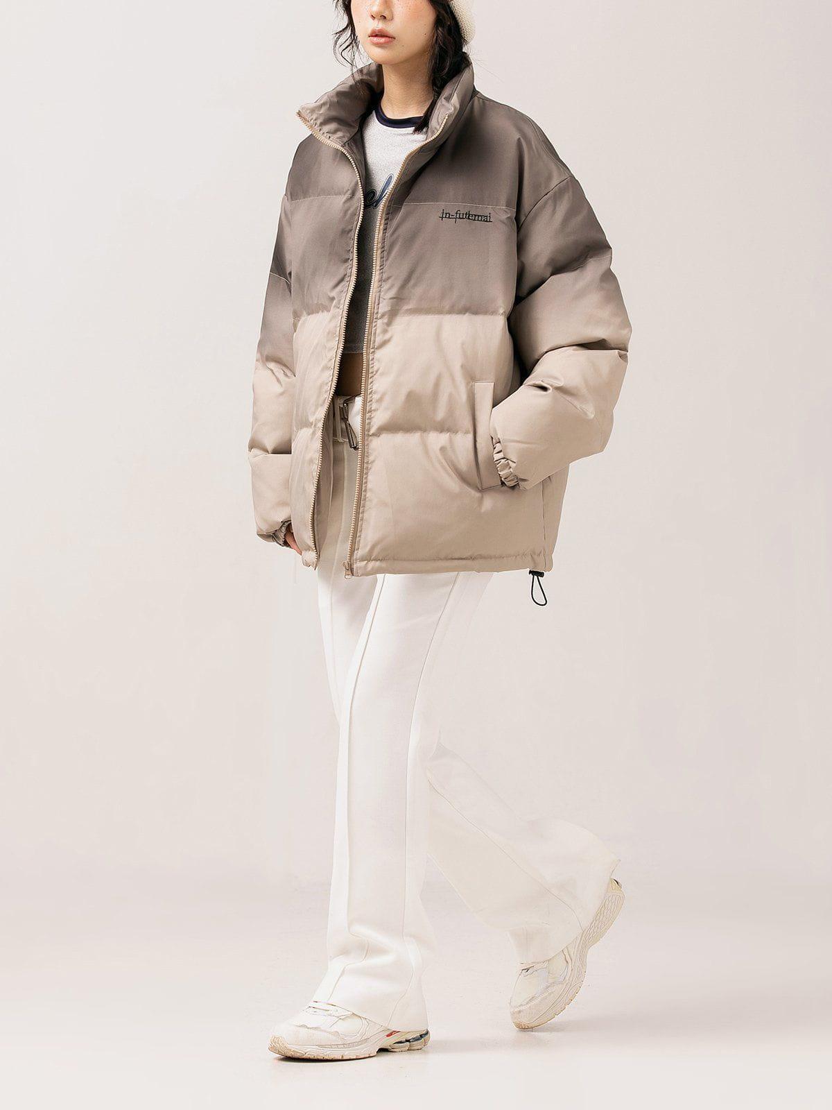 Tntwear® - Tie-Dye Gradient Print Winter Coat - tntwear1