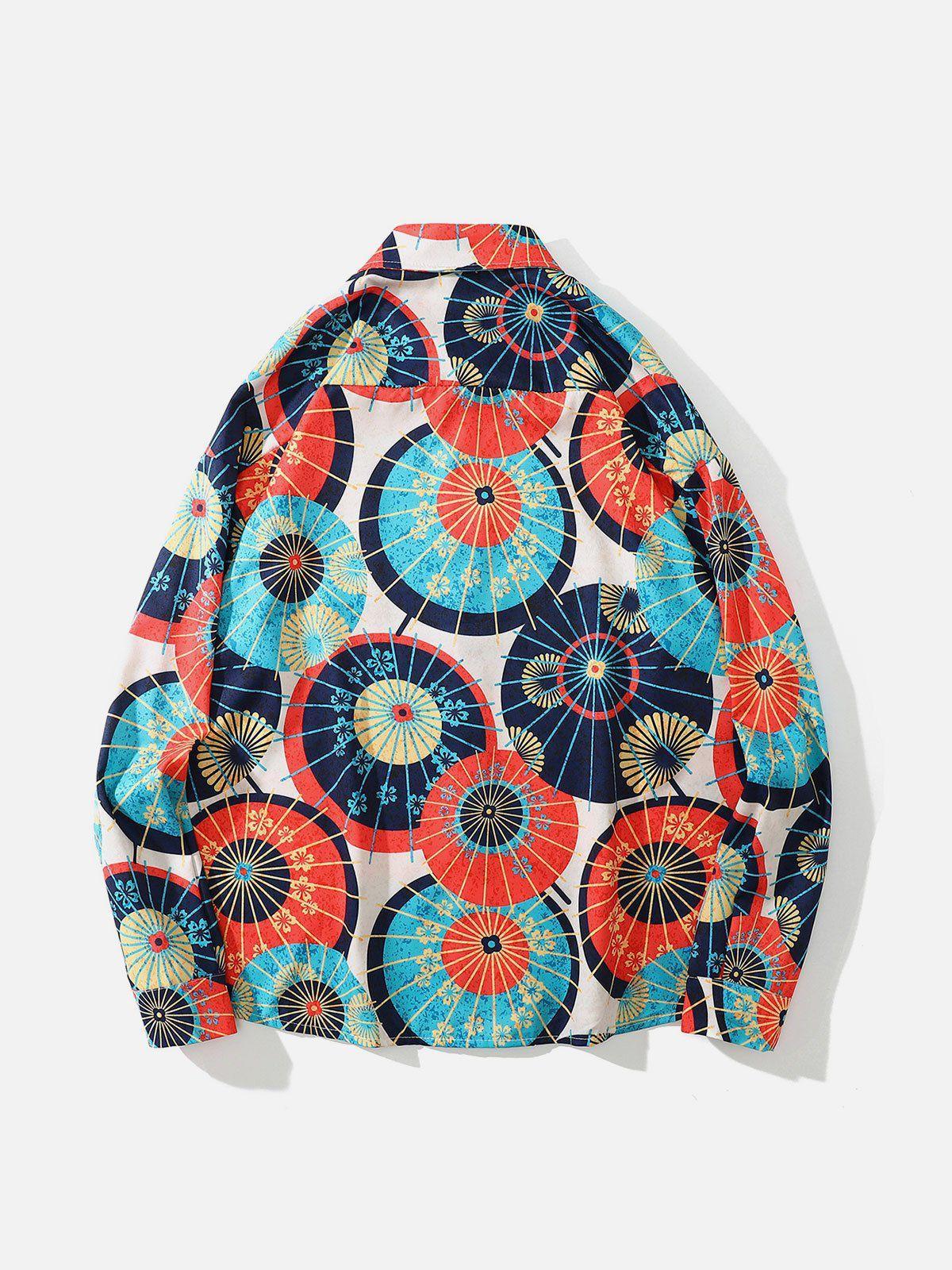 Tntwear® - Vintage Oil Painting Long-Sleeved Shirt - tntwear1