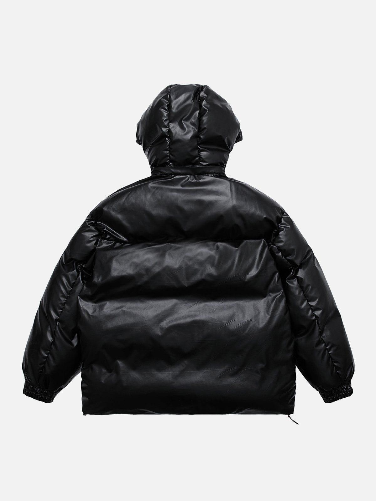 Tntwear® - Vintage Solid Gloss Winter Coat - tntwear1