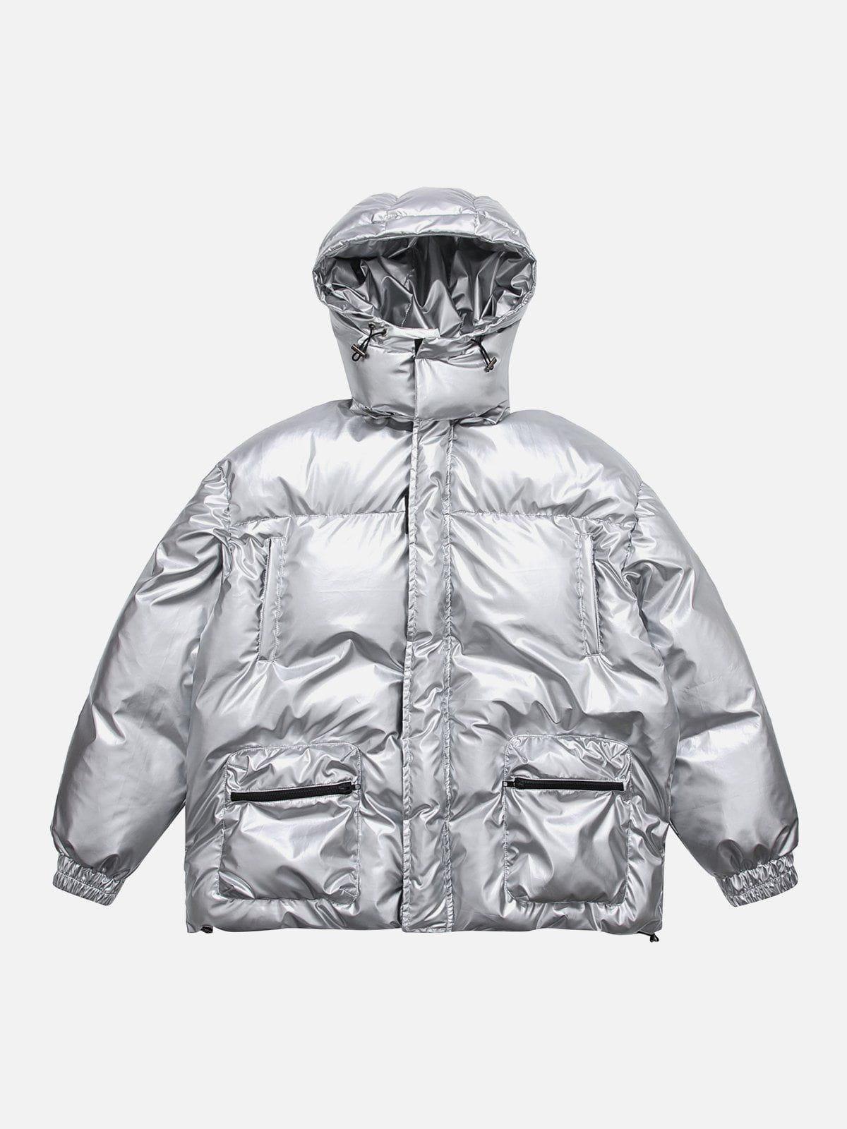Tntwear® - Vintage Solid Gloss Winter Coat - tntwear1