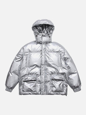 Tntwear® - Vintage Solid Gloss Winter Coat - tntwear1