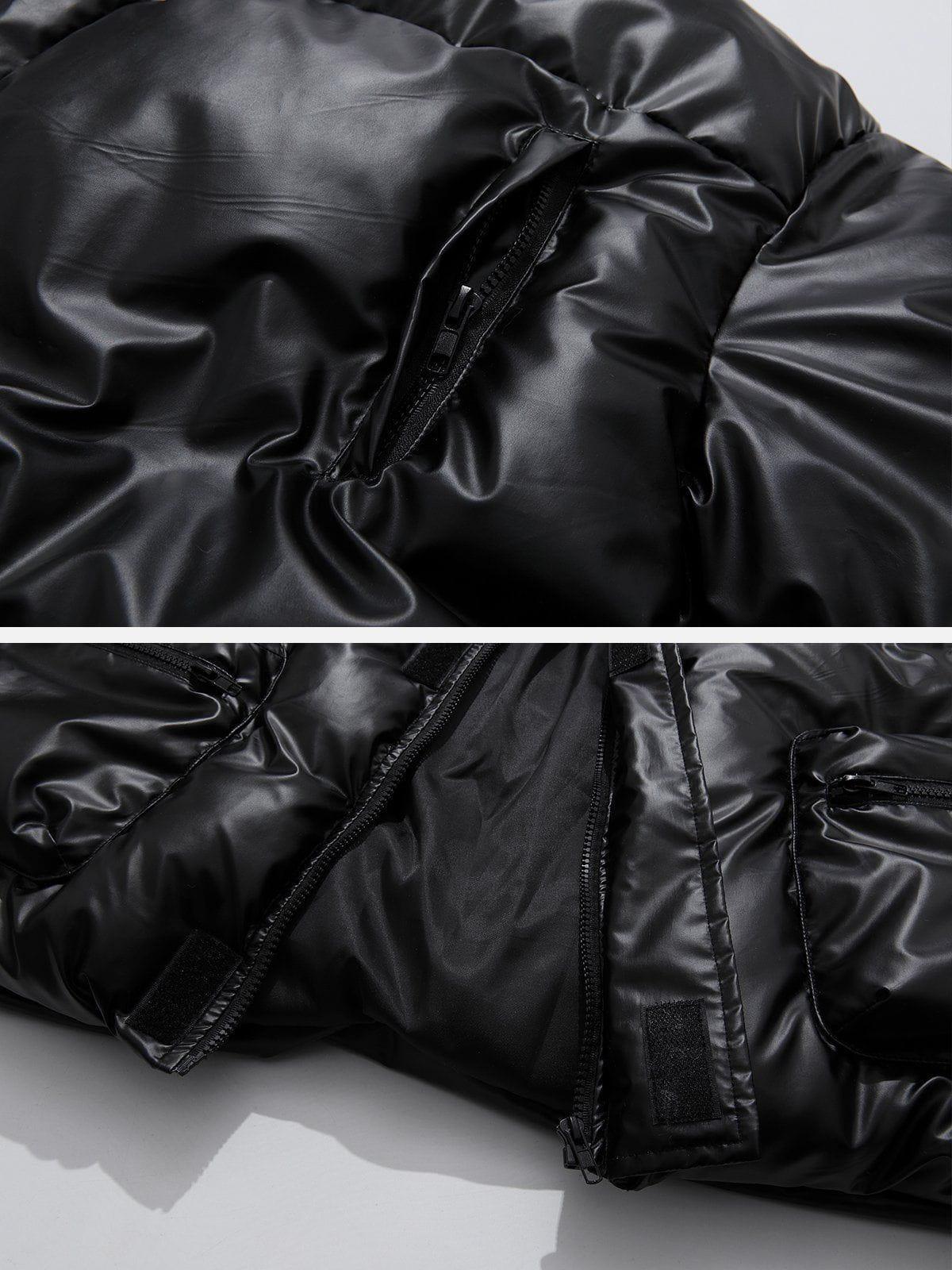 Tntwear® - Vintage Solid Gloss Winter Coat - tntwear1