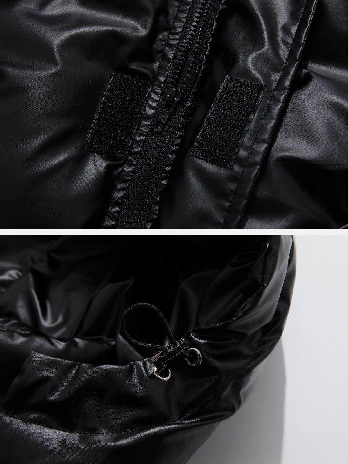 Tntwear® - Vintage Solid Gloss Winter Coat - tntwear1