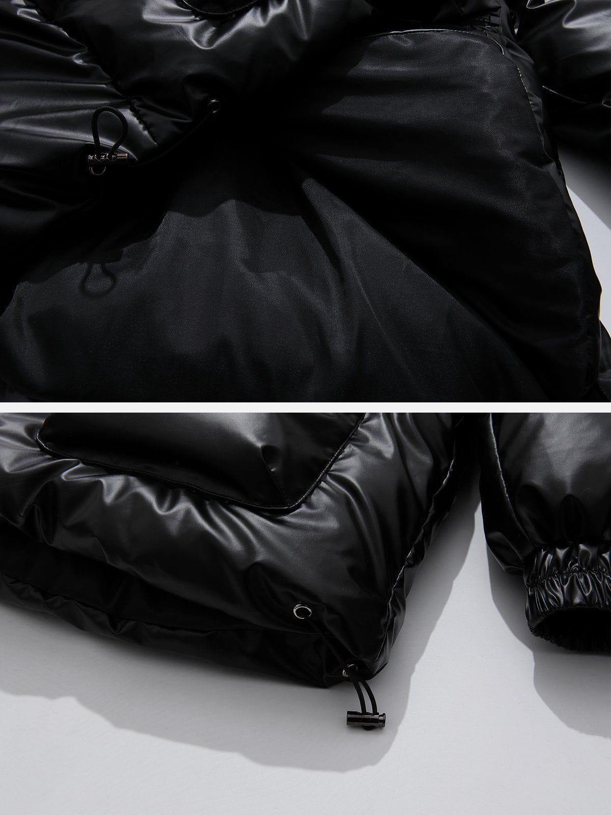 Tntwear® - Vintage Solid Gloss Winter Coat - tntwear1
