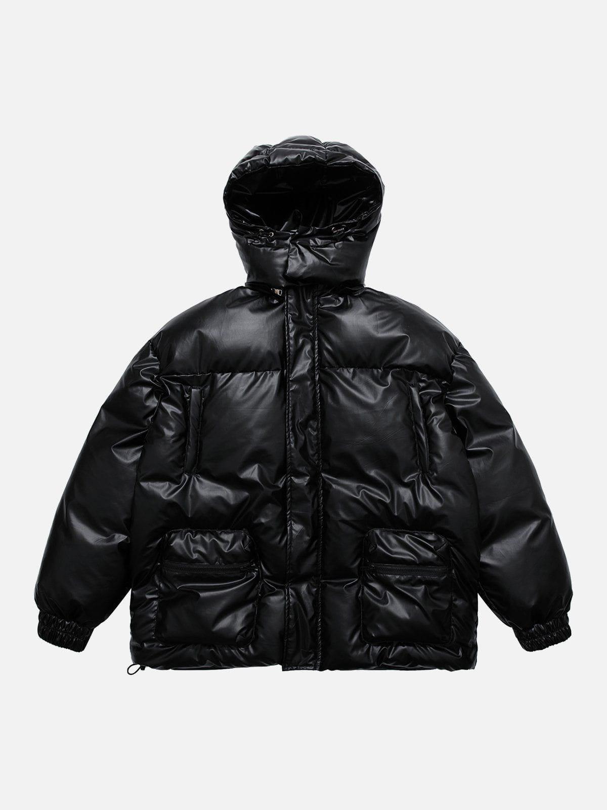 Tntwear® - Vintage Solid Gloss Winter Coat - tntwear1