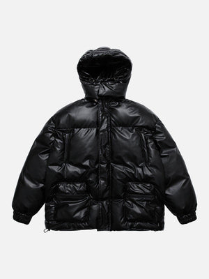 Tntwear® - Vintage Solid Gloss Winter Coat - tntwear1