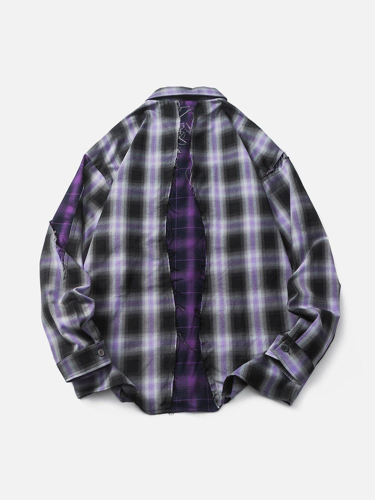 Tntwear® - Vintage Splicing Long-Sleeved Shirt - tntwear1