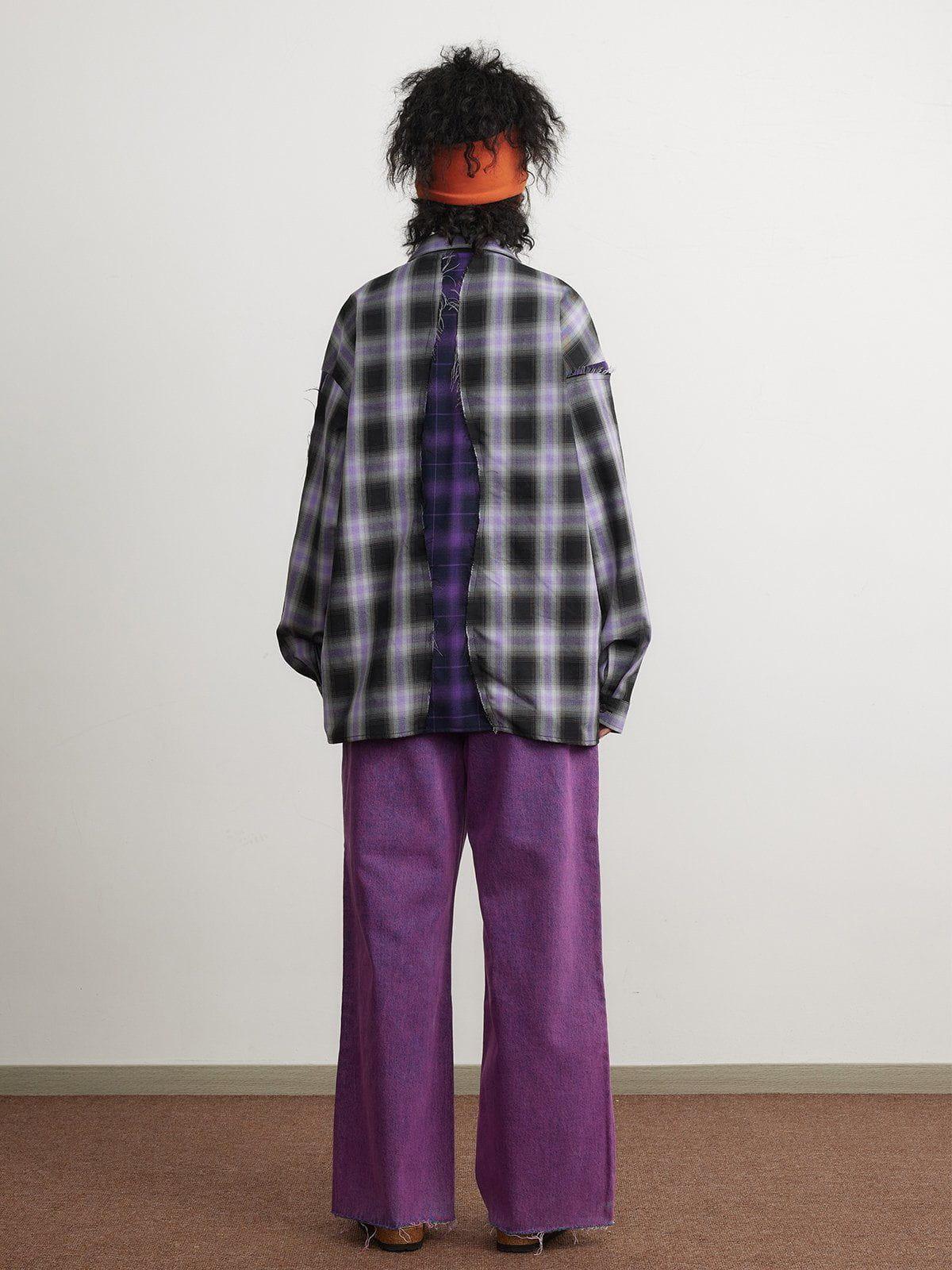 Tntwear® - Vintage Splicing Long-Sleeved Shirt - tntwear1