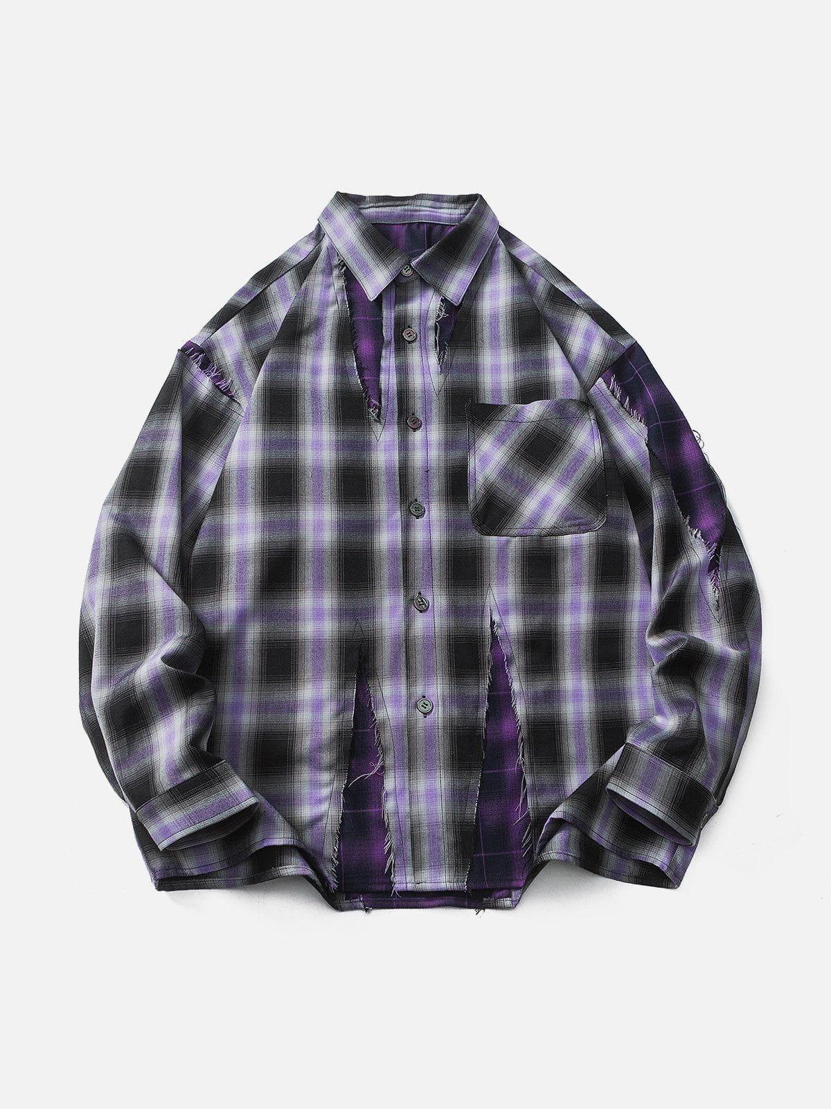 Tntwear® - Vintage Splicing Long-Sleeved Shirt - tntwear1